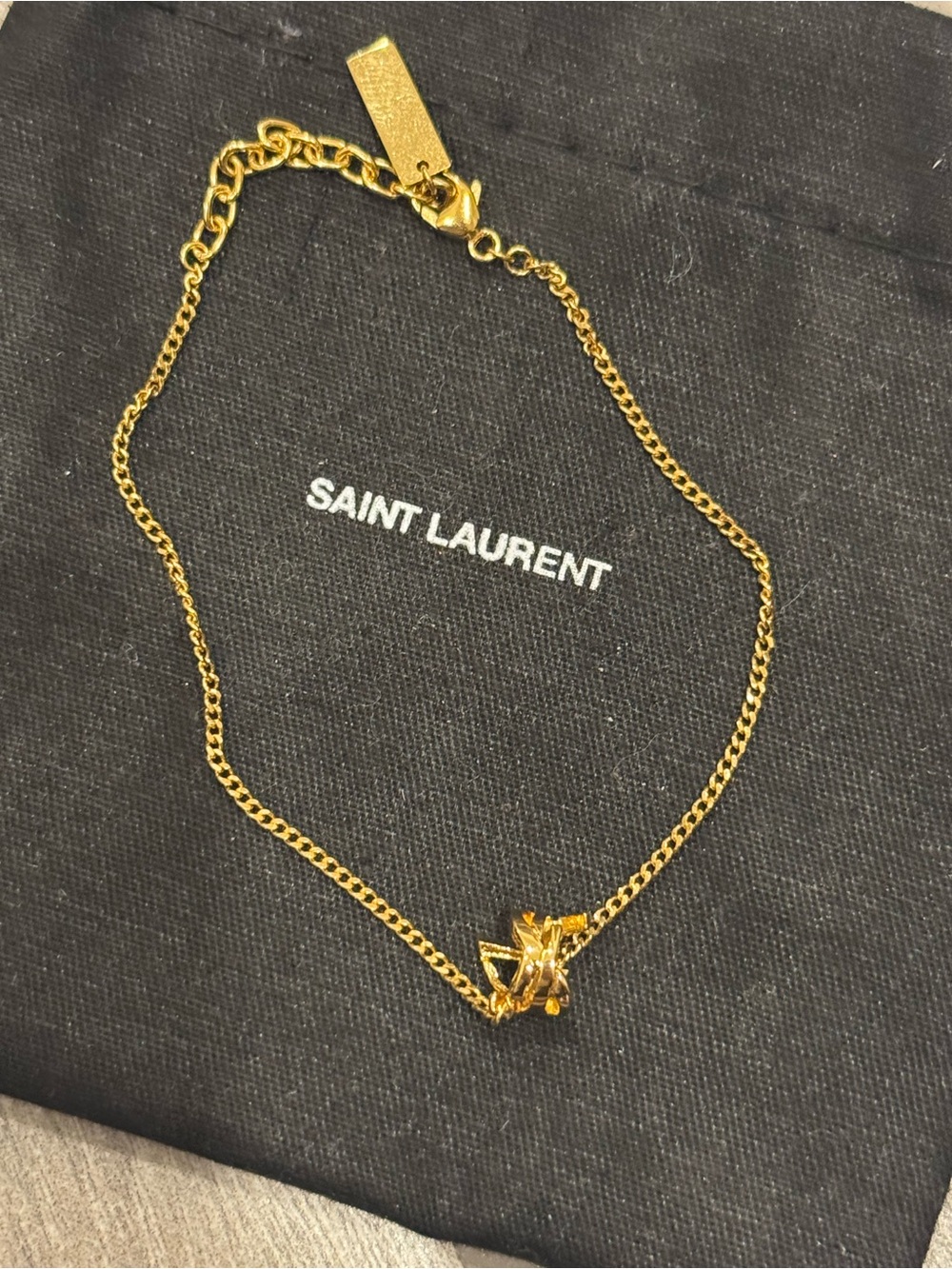 Yves Saint Laurent Twisted YSL Logo Charm Bracelet - Picture 4 of 4